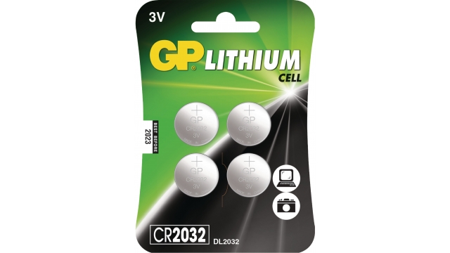 GP GP-CR2032/C4 Lithium Knoopcel Batterij Cr2032 3 V-blisterkaart