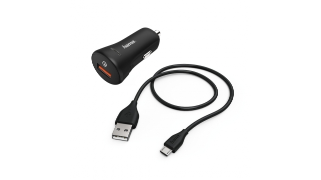 Hama Auto-opladerset Micro USB 3A Oplader QC3.0 + Micro-USB-Kabel 1,5m,zwart