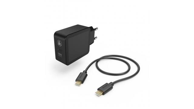Hama Oplaadset USB-C PD/Qualcomm® USB-A 18W USB-C-kabel 1,5 M Zwart