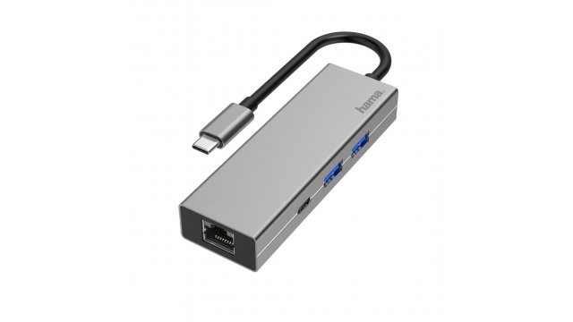 Hama USB-C-hub Multiport 4-poorts 2x USB-A USB-C LAN/ethernet