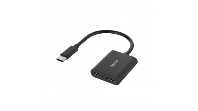 Hama Audio-adapter 2in1 USB-C-st. - 2x USB-C-aansl. Audio + Opladen