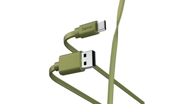Hama Oplaad-/gegevenskabel Flat USB-A - USB-C 1 M Groen