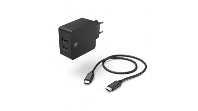 Hama Oplaadset USB-C USB-A PD/Qualcomm® 30 W USB-C-kabel 1 M Zwart