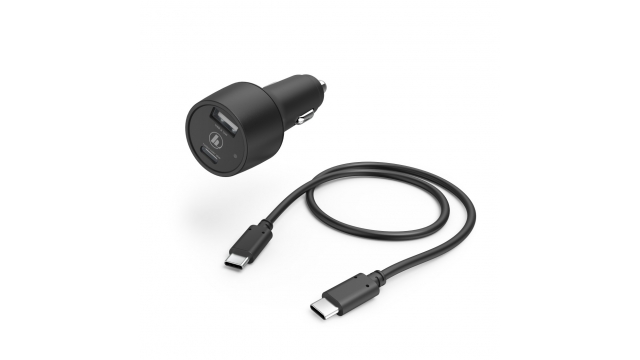 Hama Auto-oplaadset USB-C USB-A PD/Qualcomm® 30 W USB-C-kabel 1 M Zwart