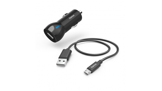 Hama Auto-oplader Met Oplaadkabel Micro-USB 12 W 1,0 M Zwart