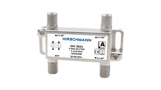 Hirschmann 695020480 Catv Splitter 5.8 Db / 5-1218 Mhz - 3 Uitgangen