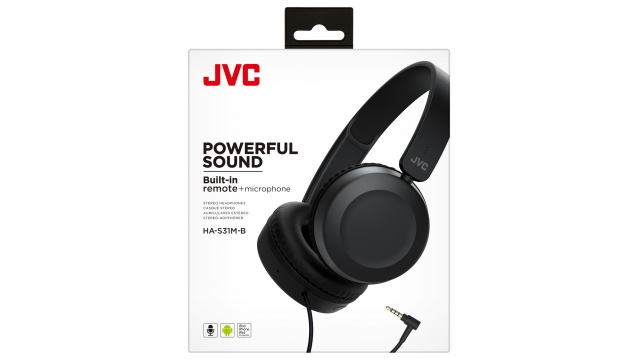 JVC On Ear Ha-s31m En Microfoon Zwart