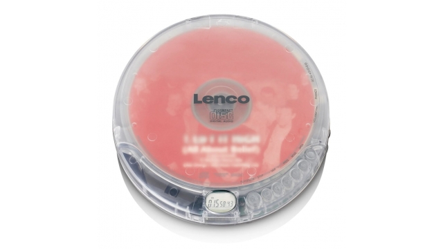 Lenco CD-012TR Portable CD Speler met Oplaadfunctie Transparant