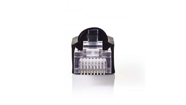 Nedis CCGP89350BK Netwerkconnector-set Rj45 Male + Trekontlasting - Voor Solid Cat5 Utp-kabels 10 Stuks Zwart