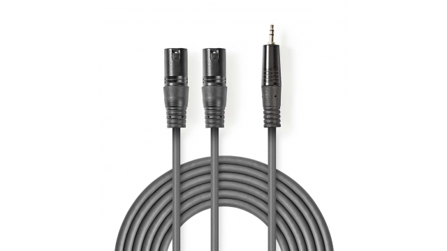 Nedis COTH15310GY15 Xlr-audiokabel 2x Xlr 3-pins Male - 3,5 Mm Male 1,5 M Grijs