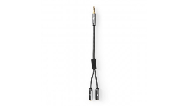 Nedis CATB22150GY02 Stereo-audiokabel 3,5 Mm Male - 2x 3,5 Mm Female Gun Metal Grey Gevlochten Kabel