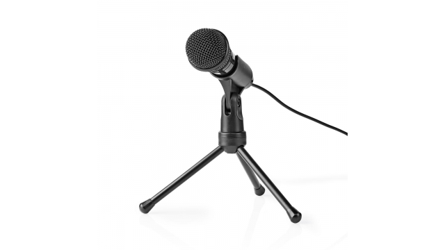 Nedis MICTJ100BK Bedrade Microfoon Aan/uitknop Met Standaard 3,5 Mm